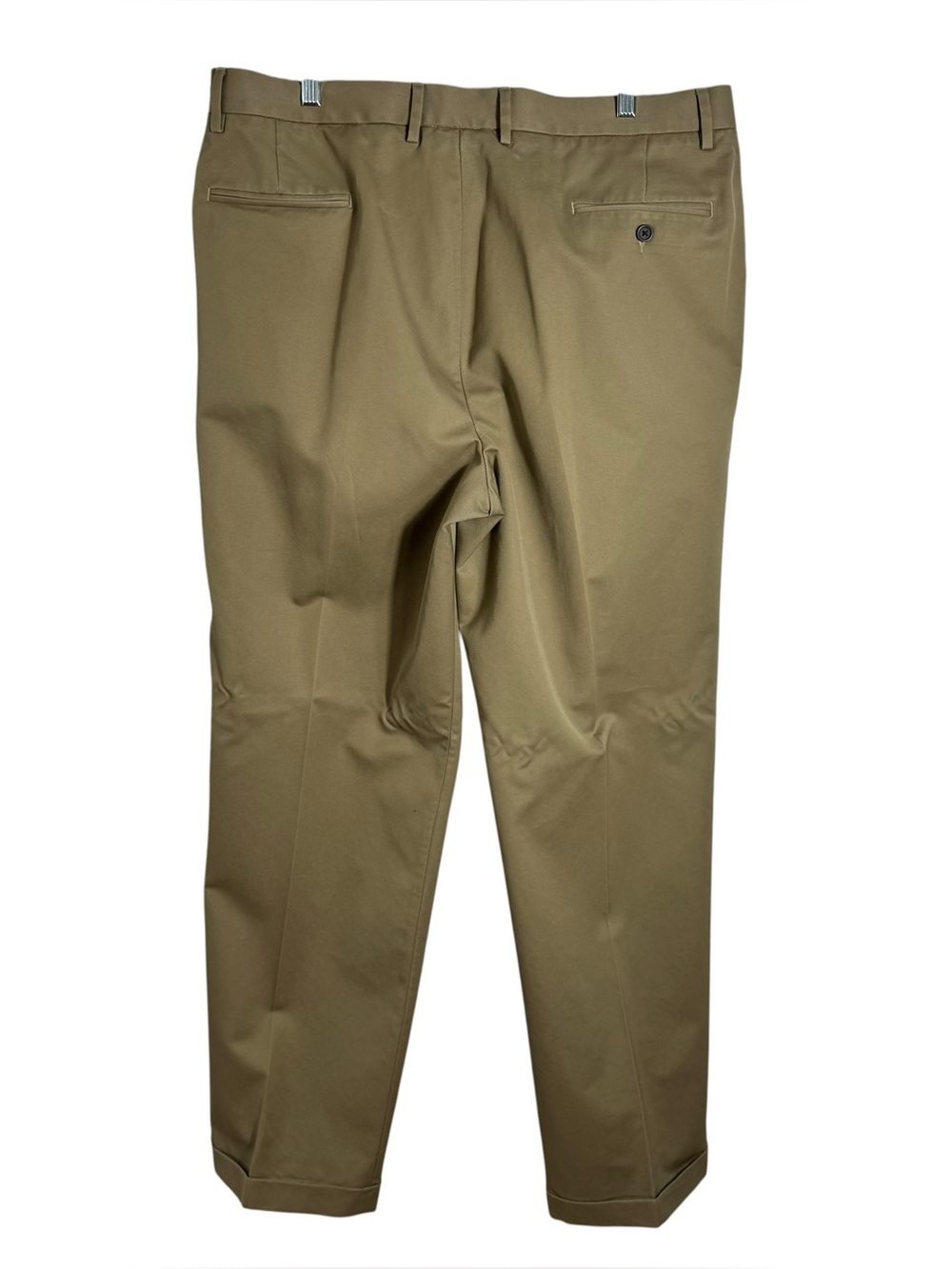 Men’s Pleated Khaki Dress Pants Cuffed Hem Office Career Trousers 40x32 - Picture 2 of 10